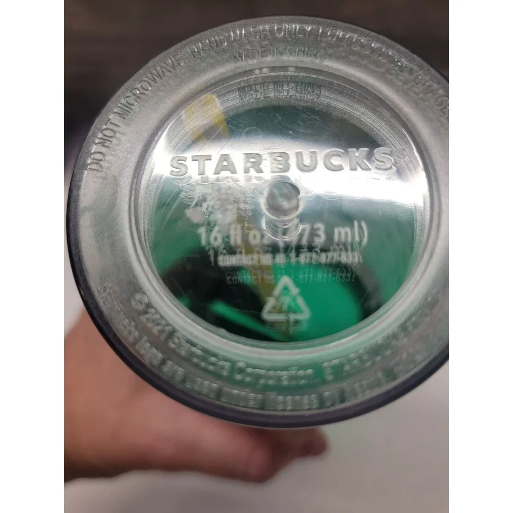 Starbucks 16 oz Mermaid Scale Plastic Tumbler w/ Lid & Straw